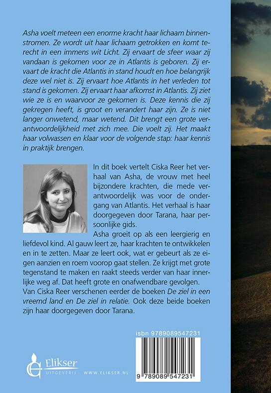 Achterkant van Asha, kind van Atlantis