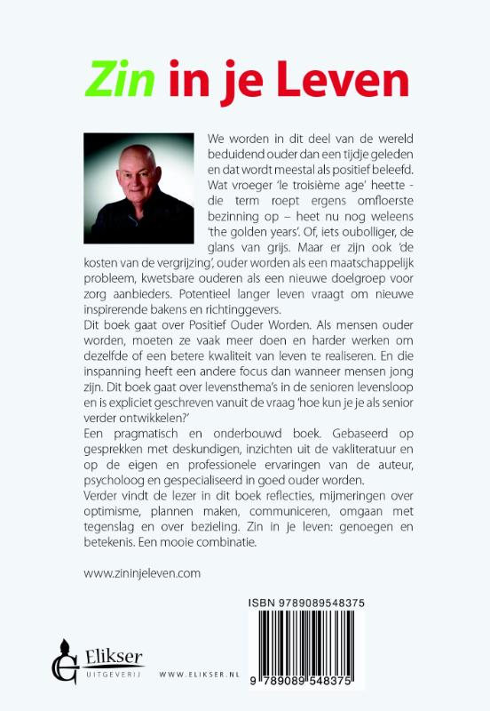 Achterkant van Zin in je leven
