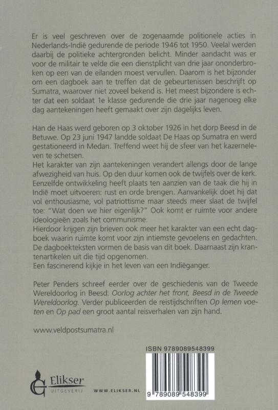 Achterkant van Veldpost Sumatra