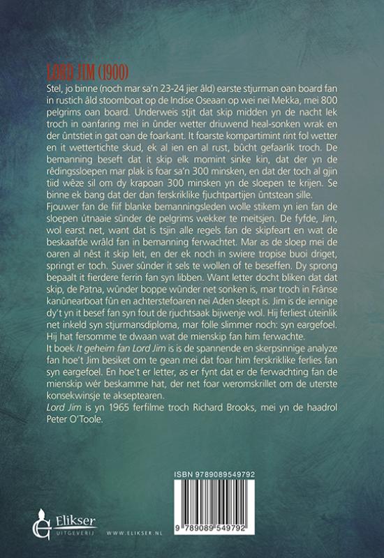 Achterkant van It geheim fan Lord Jim