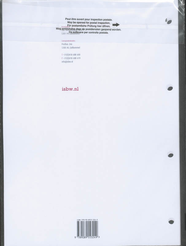Achterkant van BPV-opdrachtenboek