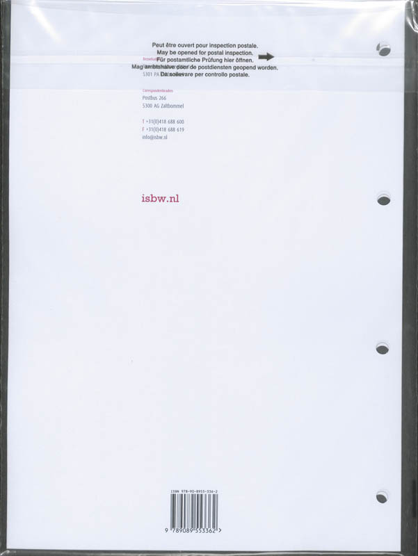 Achterkant van BPV-opdrachtenboek