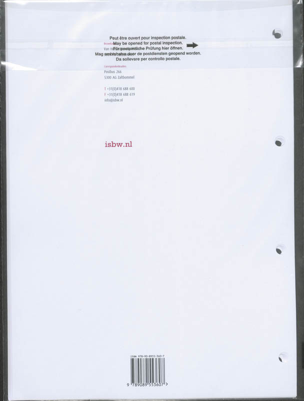 Achterkant van BPv-opdrachtenboek