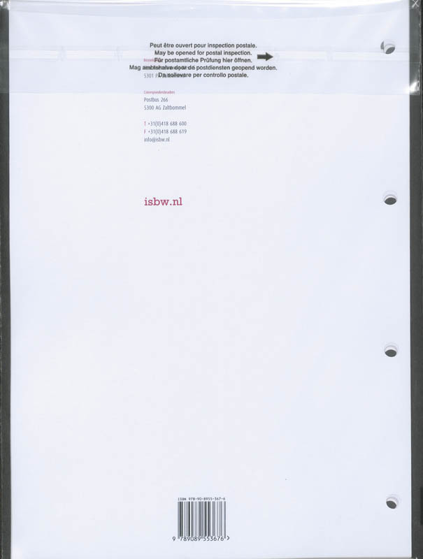 Achterkant van BPV-opdrachtenboek