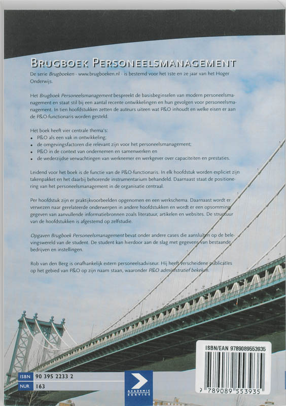 Achterkant van Brugboek Personeelsmanagement