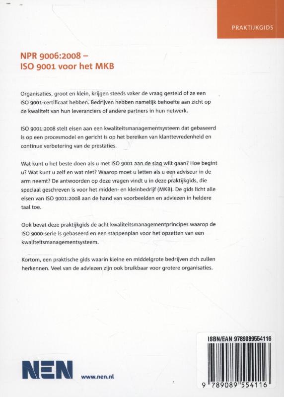 Achterkant van ISO 9001 voor het MKB