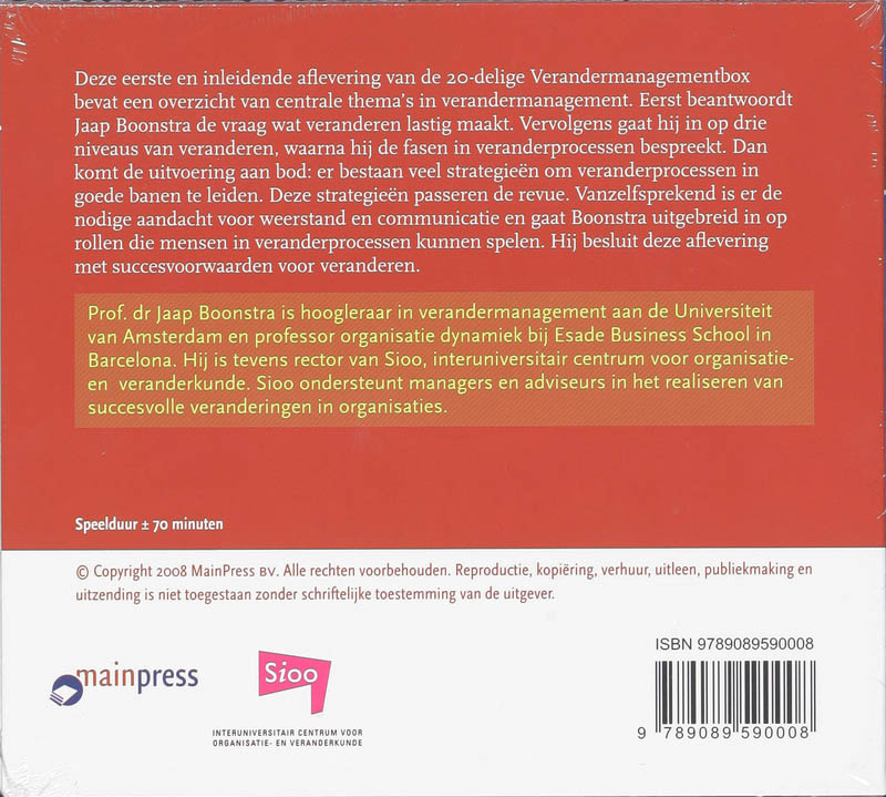 Achterkant van Succesvol veranderen van organisaties