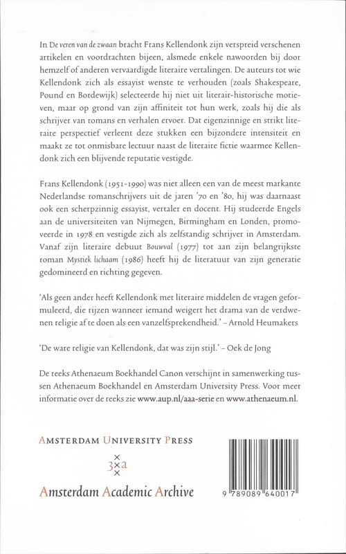 Achterkant van De veren van de zwaan