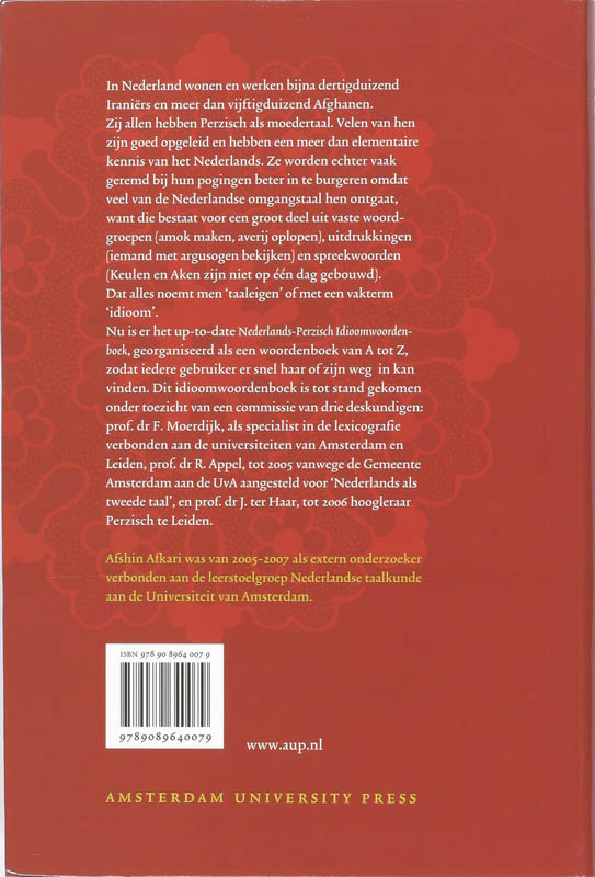 Achterkant van Nederlands-Perzisch idioomwoordenboek