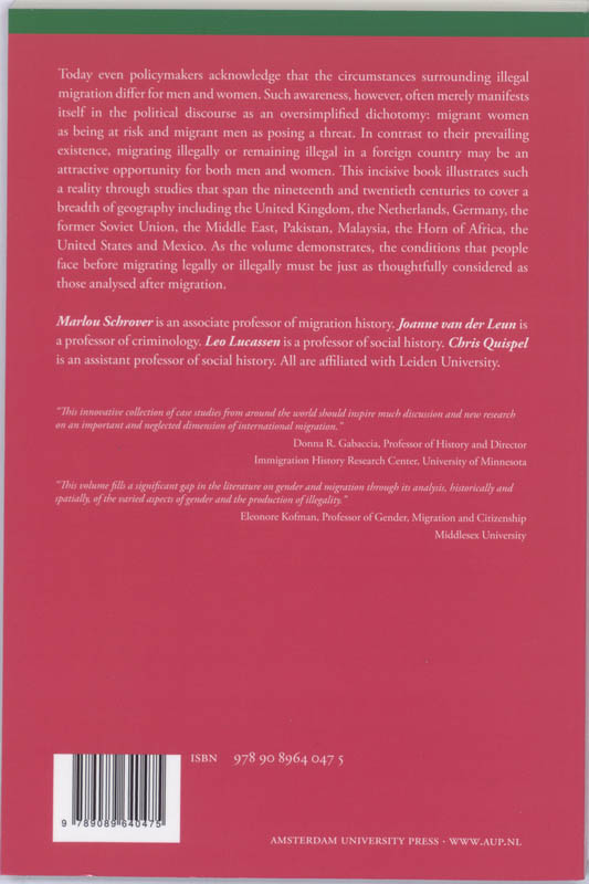 Achterkant van Illegal Migration and Gender in a Global and Historical Perspective