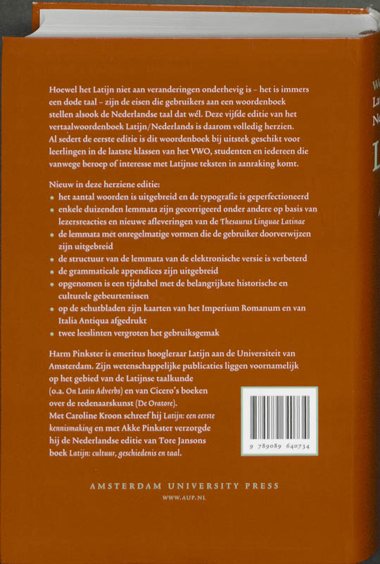 Achterkant van Woordenboek Latijn - Nederlands