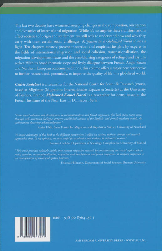 Achterkant van Migration in a globalised world