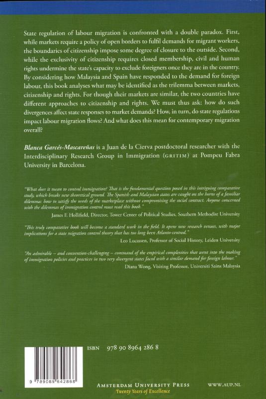 Achterkant van Labour migration in Malaysia and Spain