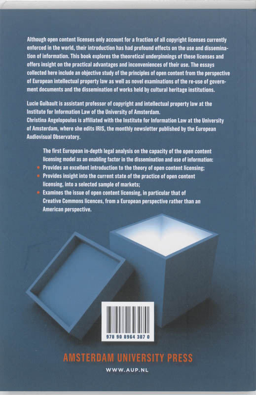 Achterkant van Open content licensing