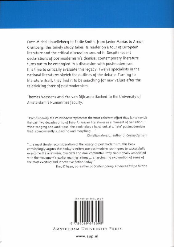Achterkant van Reconsidering the postmodern