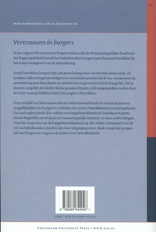 Achterkant van Vertrouwen in de burger