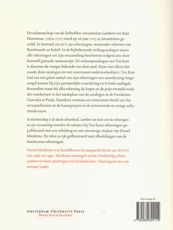 Achterkant van Kennerschap en de ideale schoonheid