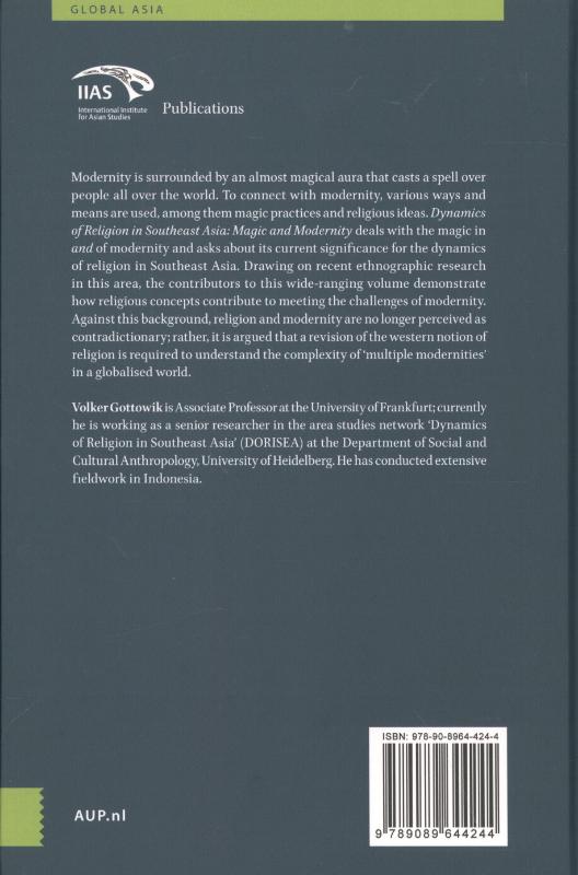 Achterkant van Dynamics of religion in Southeast Asia