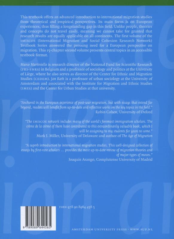 Achterkant van An introduction to international migration studies