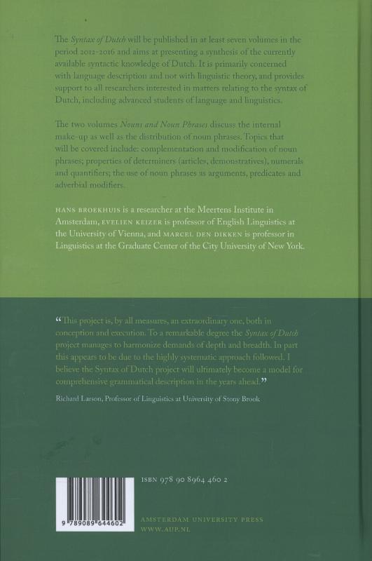 Achterkant van Nouns and noun phrases volume 1