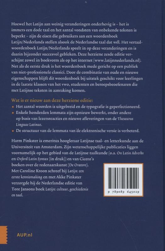 Achterkant van Woordenboek Latijn / Nederlands