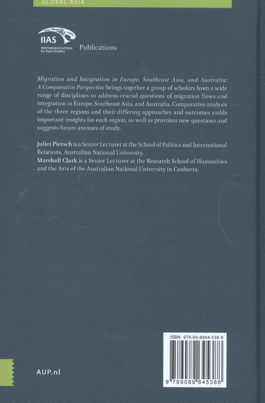 Achterkant van Migration and integration in Europe, Southeast Asia and Australia