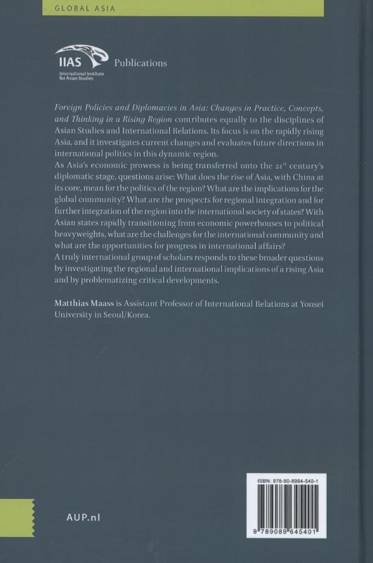 Achterkant van Foreign policies and diplomacies in Asia