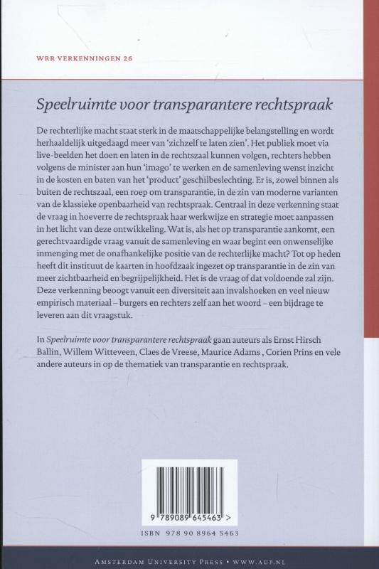 Achterkant van Speelruimte voor transparantere rechtspraak