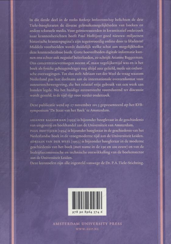 Achterkant van 3 Van het boek en de rand