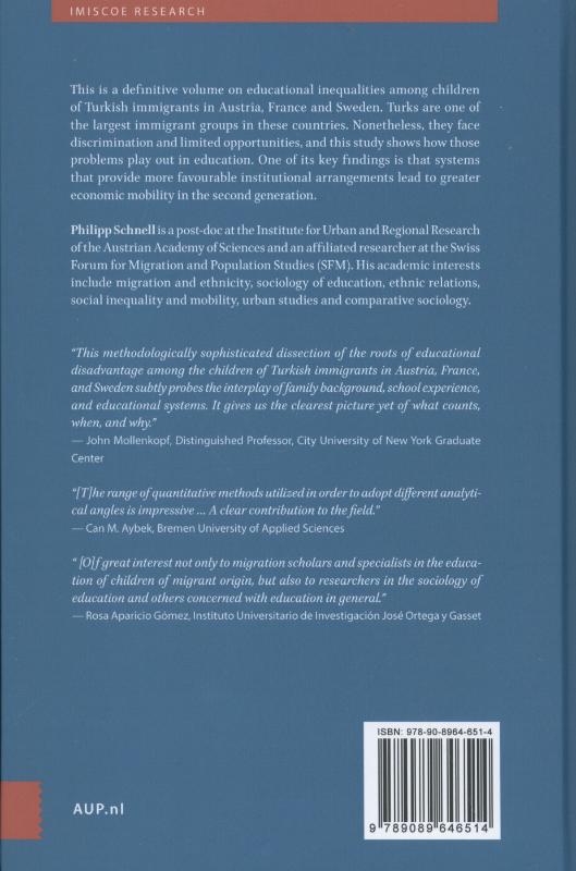Achterkant van Educational mobility of second-generation Turks