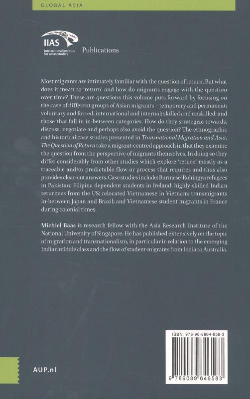 Achterkant van Transnational migration in Asia