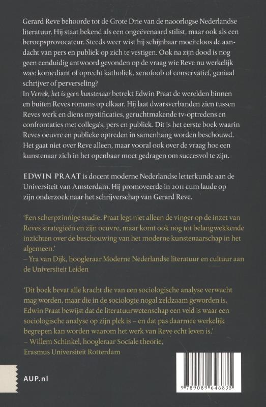 Achterkant van Verrek, het is geen kunstenaar