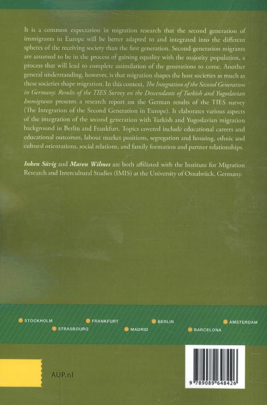 Achterkant van The integration of the second generation in Germany