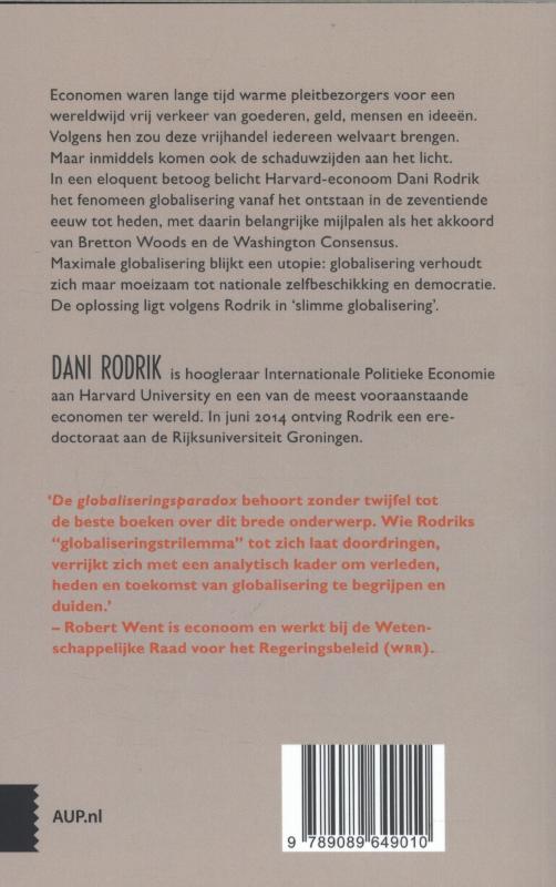 Achterkant van De globaliseringsparadox