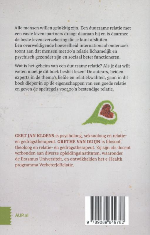 Achterkant van Het geheim van duurzame relaties