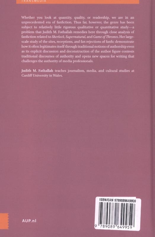 Achterkant van Fanfiction and the author