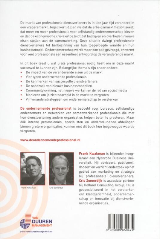 Achterkant van De ondernemende professional