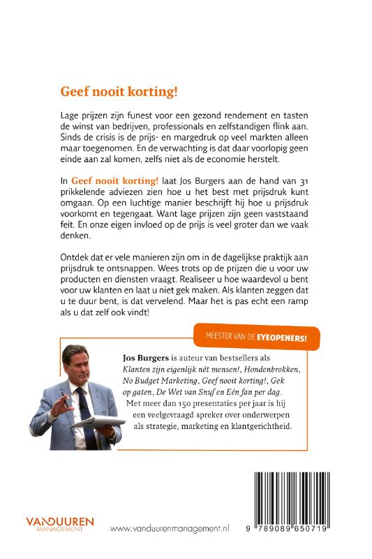 Achterkant van Geef nooit korting!