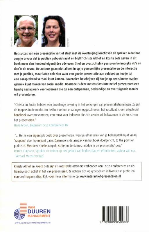 Achterkant van Interactief presenteren