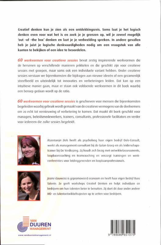 Achterkant van 60 werkvormen voor creatieve sessies