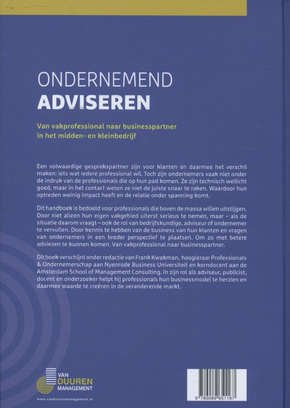 Achterkant van Ondernemend adviseren