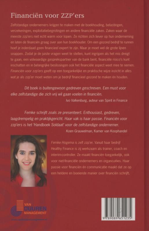 Achterkant van Financien voor zzp'ers