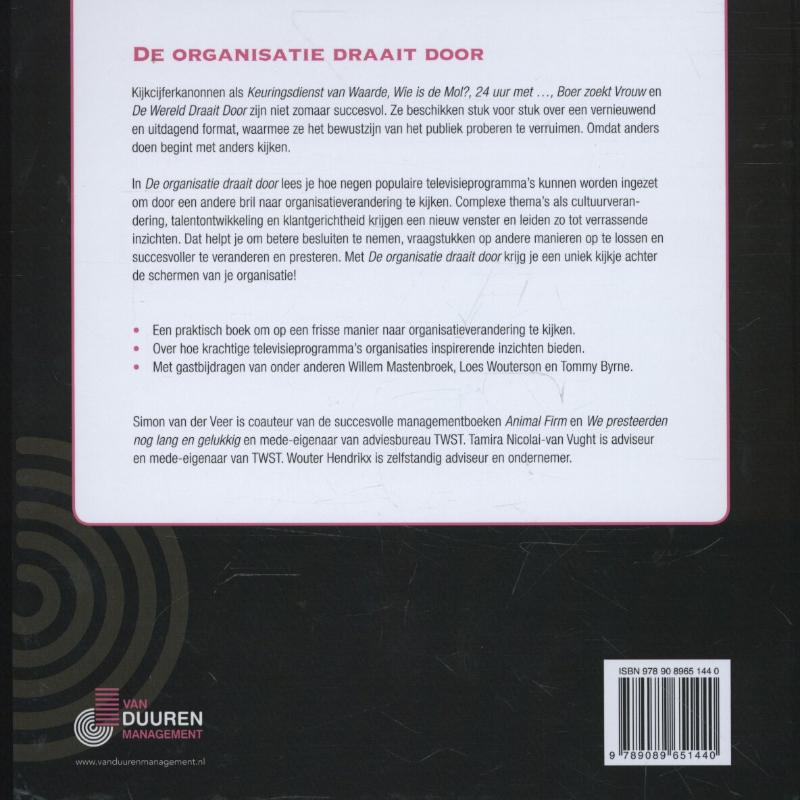 Achterkant van De organisatie draait door