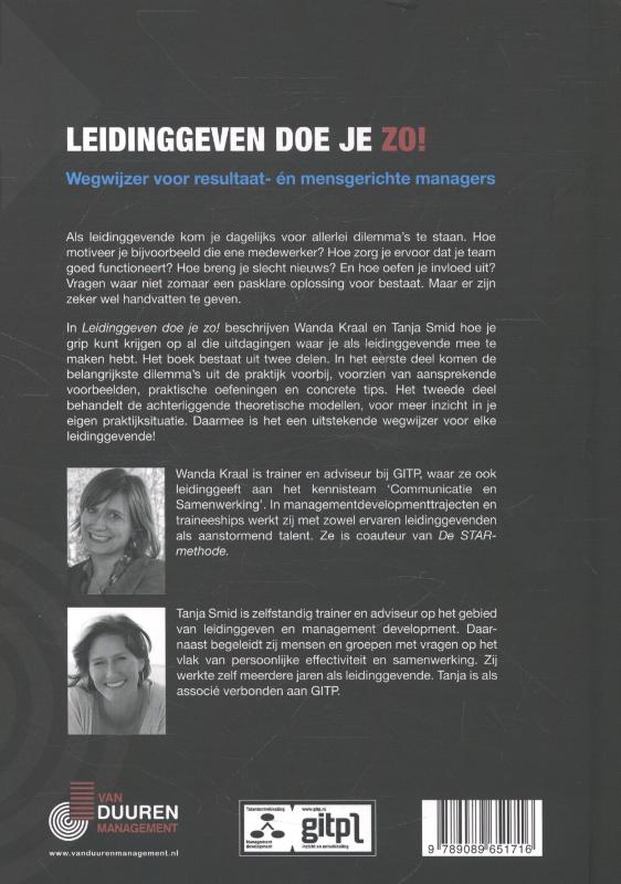 Achterkant van Leidinggeven doe je zo!