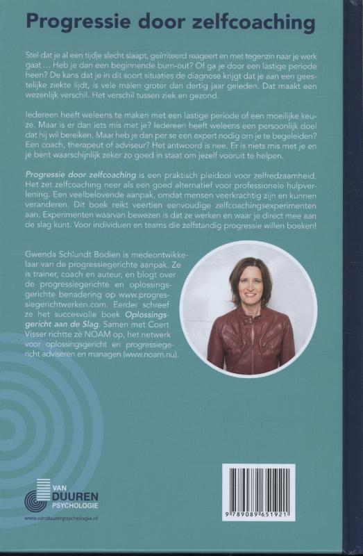 Achterkant van Progressie door zelfcoaching