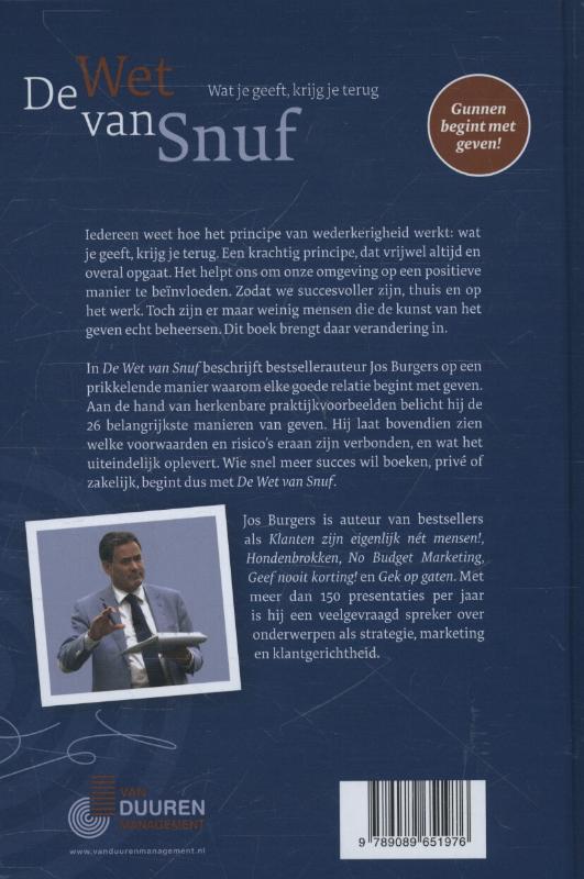 Achterkant van De wet van snuf