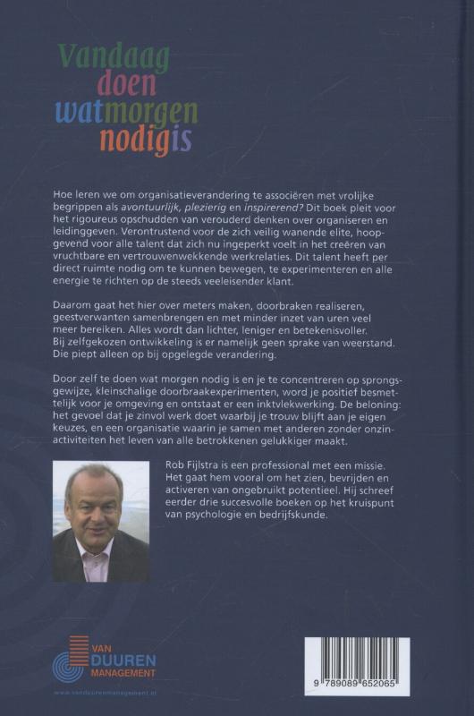 Achterkant van Vandaag doen wat morgen nodig is
