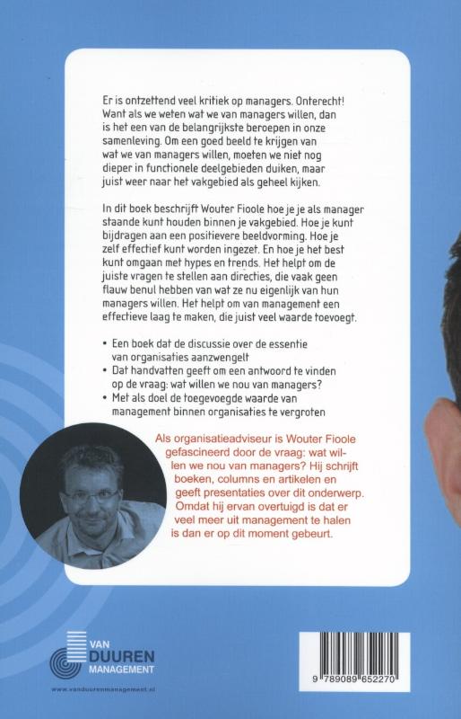 Achterkant van Wat willen we nou van managers?