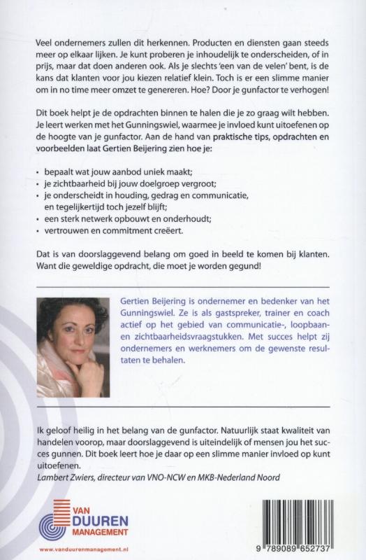 Achterkant van Opdrachten binnenhalen met de gunfactor verhoger