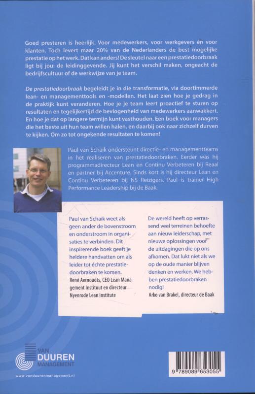 Achterkant van De prestatiedoorbraak